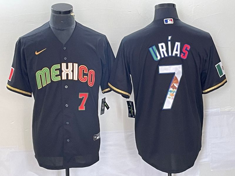 Men 2023 World Cub Mexico #7 Urias Black Nike MLB Jersey style 9184->more jerseys->MLB Jersey